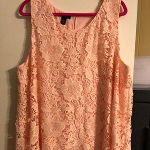 Alfani Pink Lace Tank Top 22W